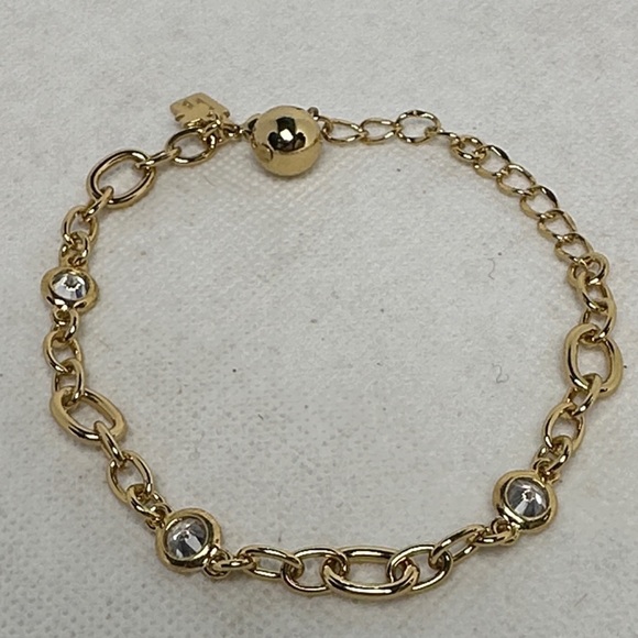 kate spade Jewelry - Kate Spade Gold Chain Bracelet with Crystal Accents – 7” with 3” Extender
